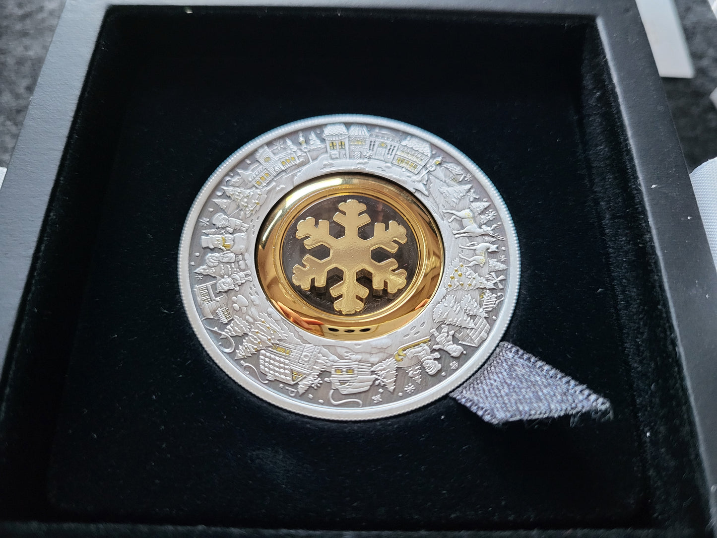 2oz Silber Christmas Wonderland Antikfinish teilvergoldet