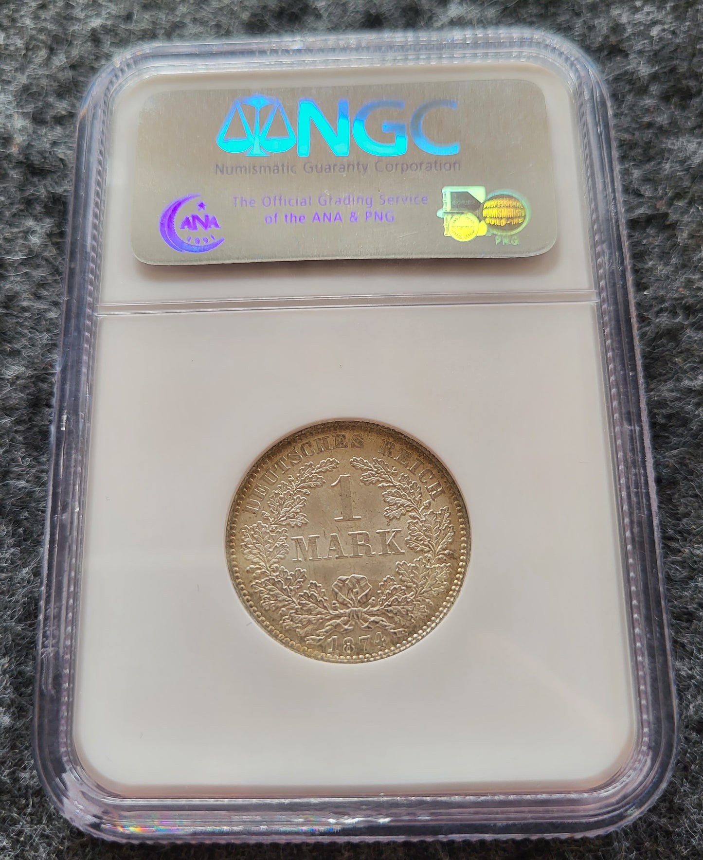 1 Mark Kaiserreich 1874 D NGC zertifiziert MS 63