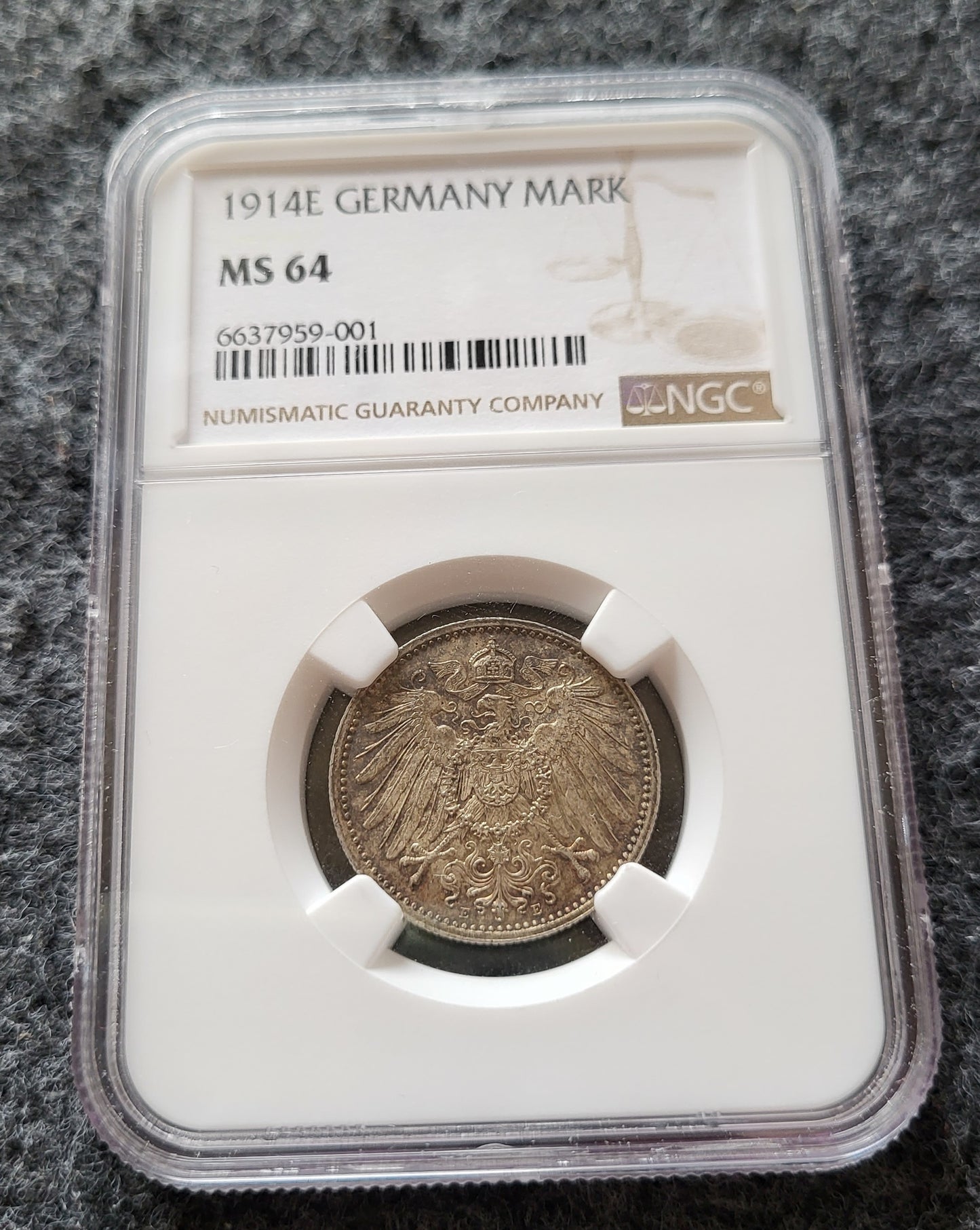 1 Mark Kaiserreich 1914 E NGC zertifiziert MS 64