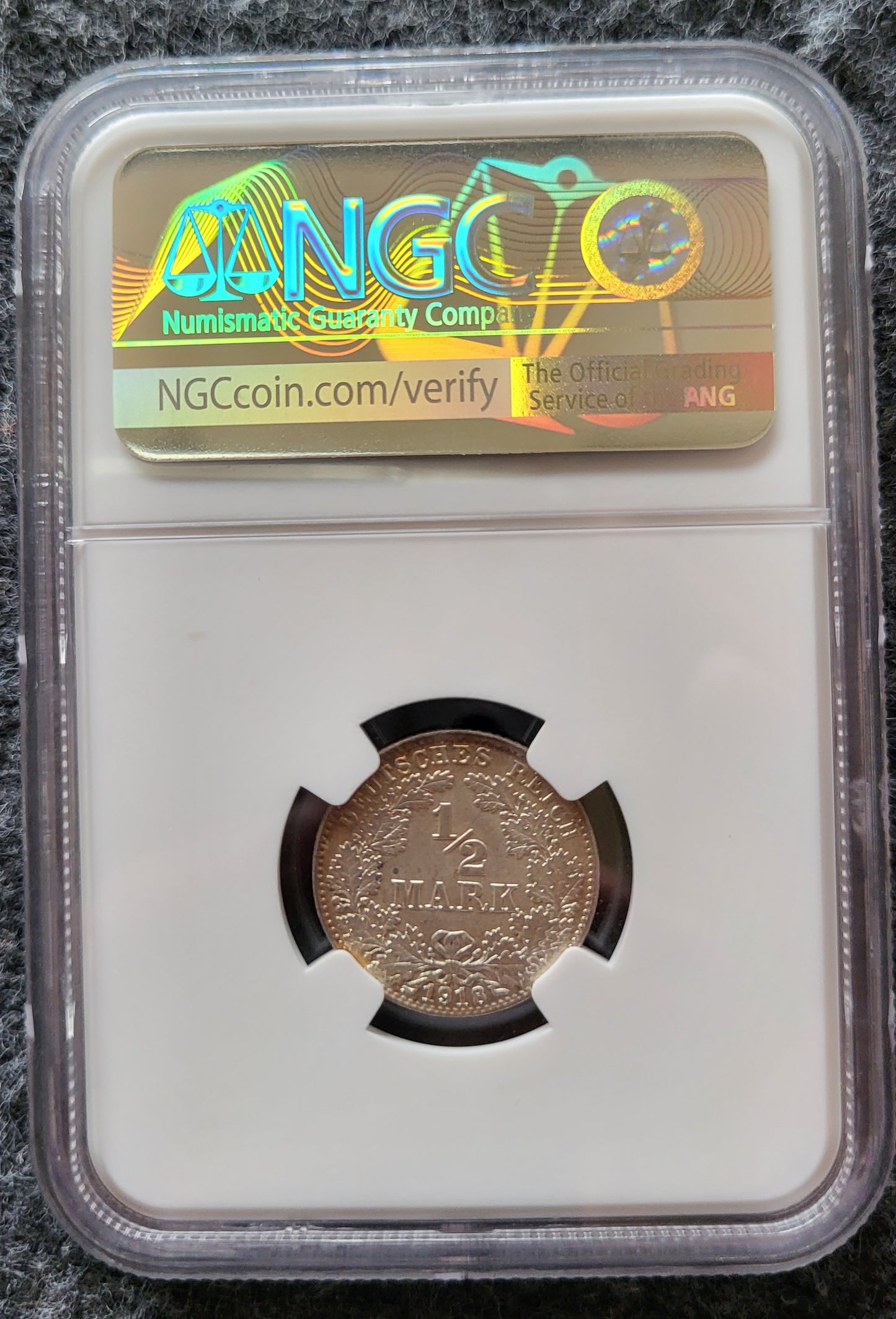 1/2 Mark Kaiserreich 1918 D NGC MS 64