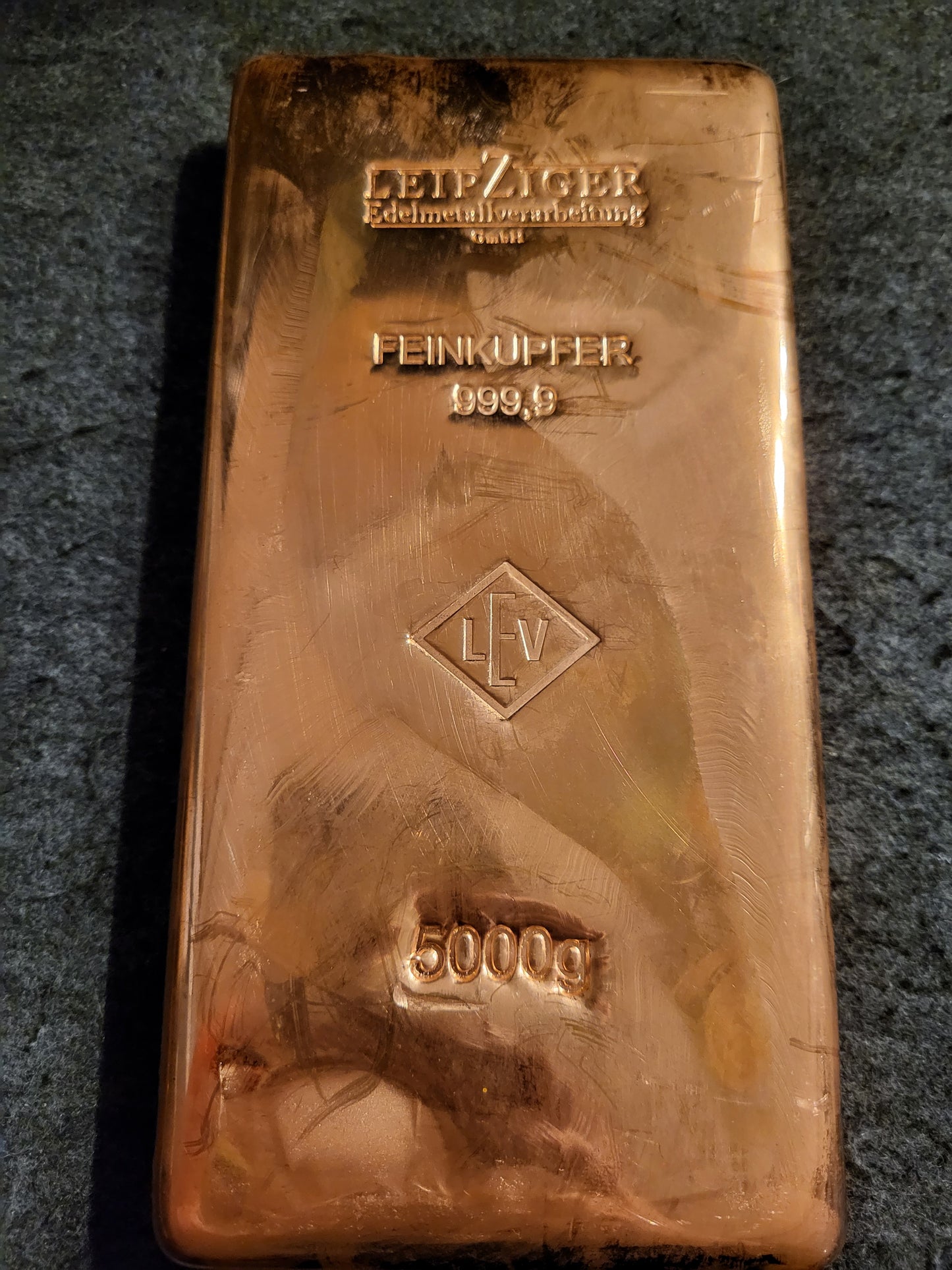 5kg Kupferbarren Geiger Edelmetalle/LEV Resale