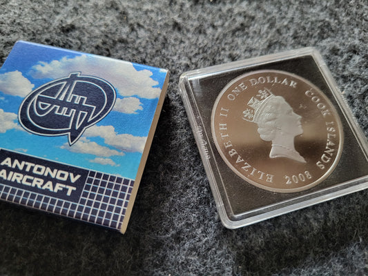 1oz Silber Antonov 74 Rhodium und teilvergoldet