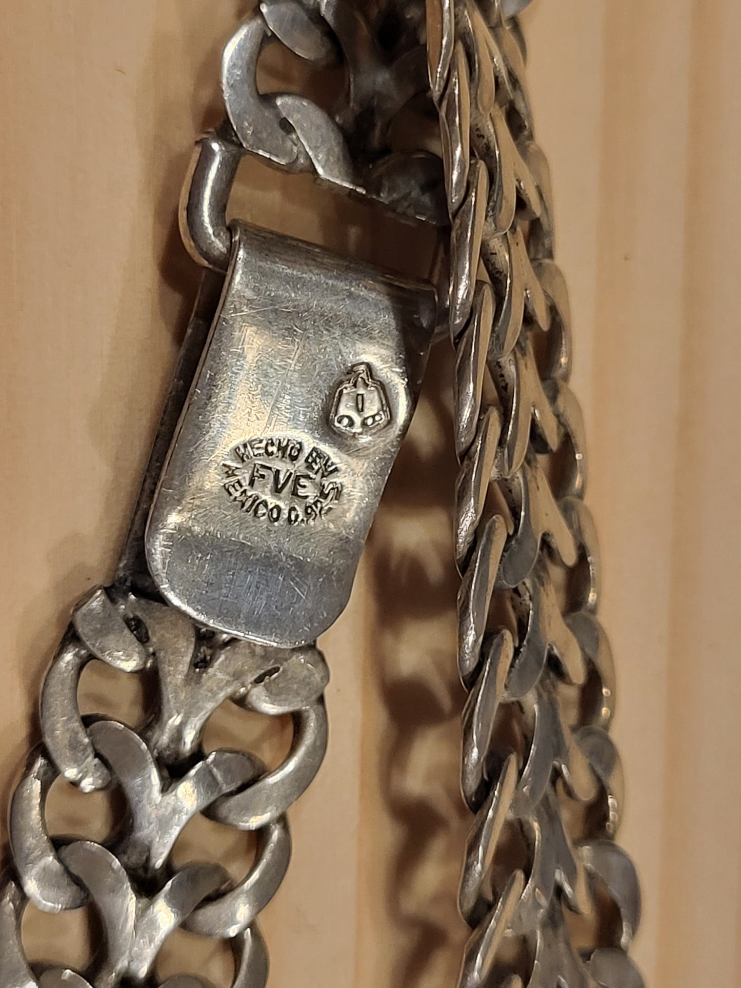 Doppelpanzerkette Handarbeit aus Mexiko Sterling Silber 925 80cm lang, 92g