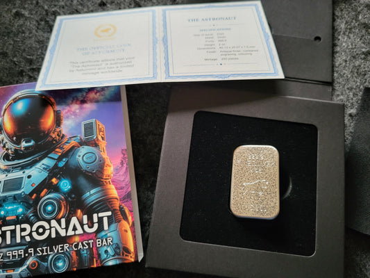 2oz Silber Astronaut Gussbarren