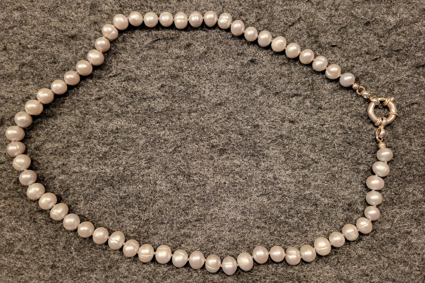 Perlenkette mit natürlichen Perlen und 925er Silber Verschluss