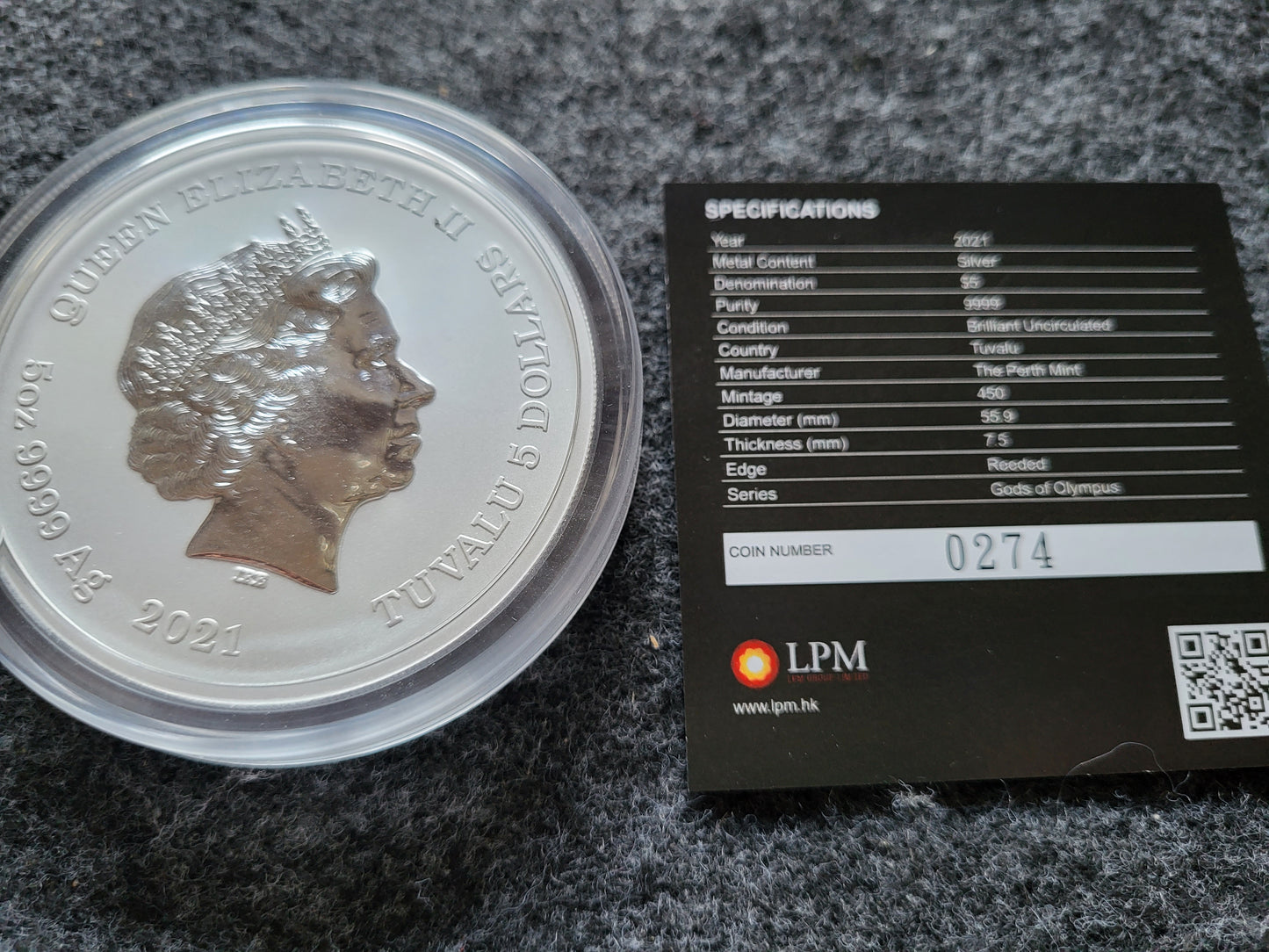 5oz Silber Gods of Olympus 2021 Poseidon