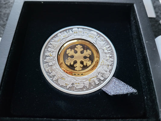 2oz Silber Christmas Wonderland Antikfinish teilvergoldet