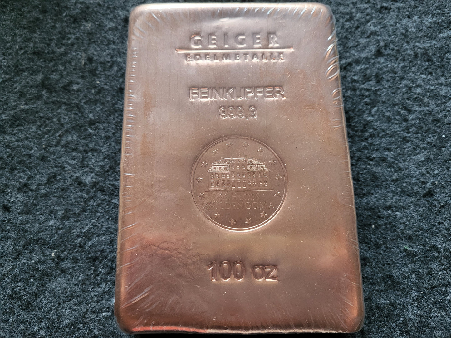 100oz Kupferbarren Geiger Edelmetalle