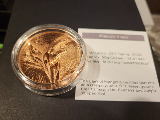 50g Silber Wild Mongolia Majestic Eagle
