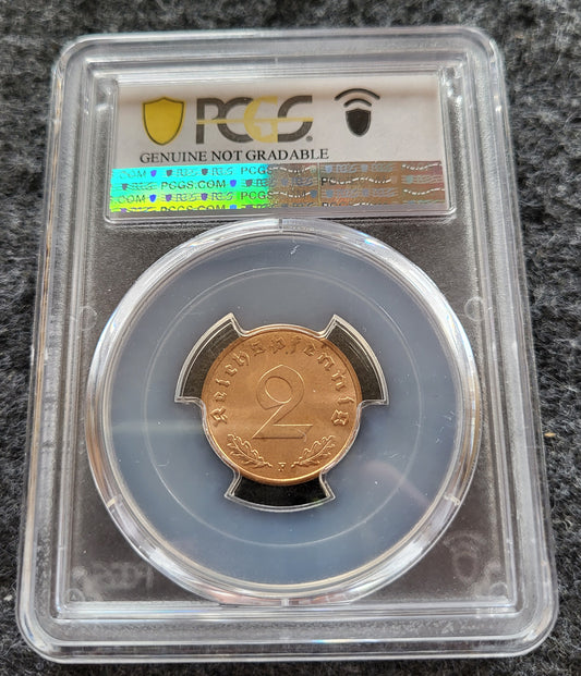 2 Pfennig 3. Reich 1938 F PCGS zertifiziert MS