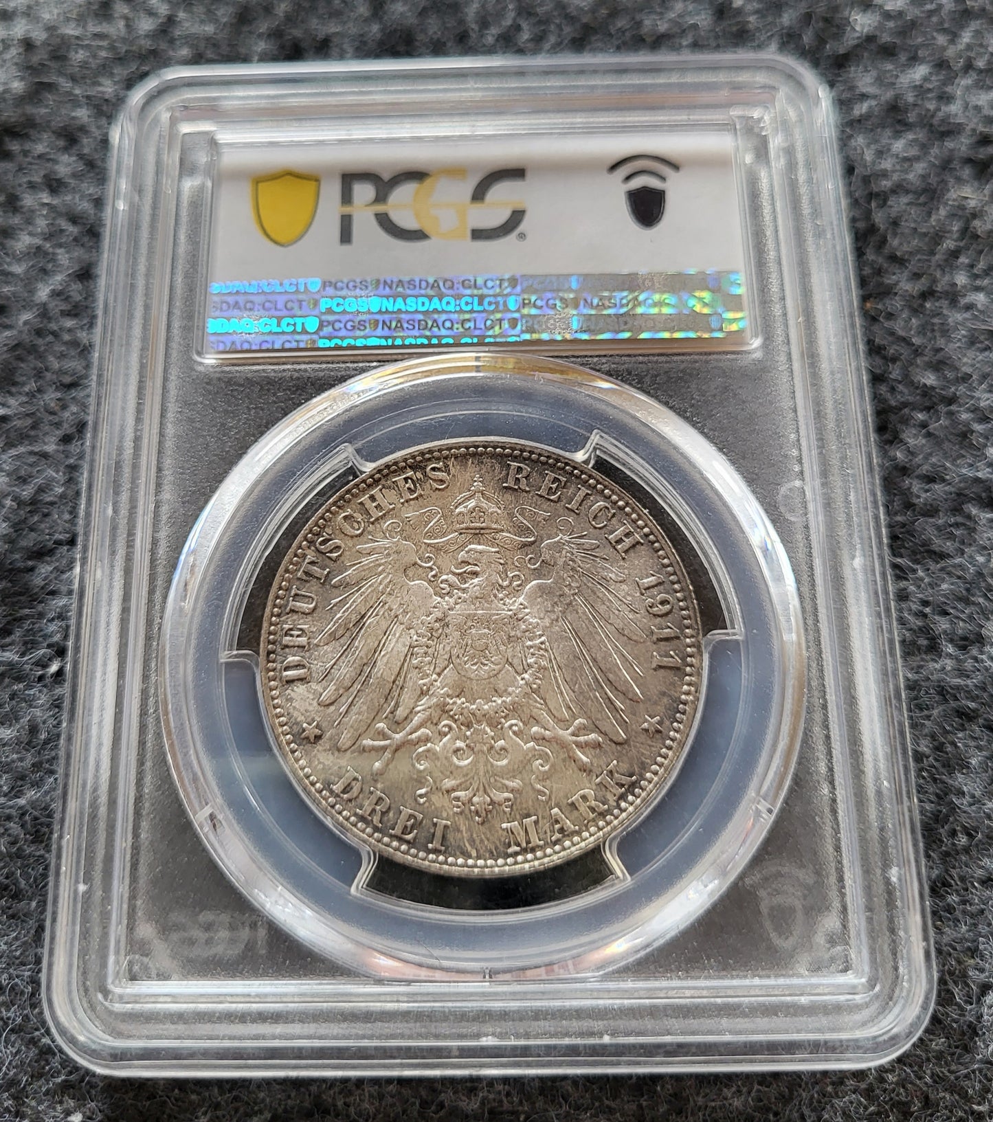3 Mark Kaiserreich Bayern 1911 PCGS zertifiziert MS 64