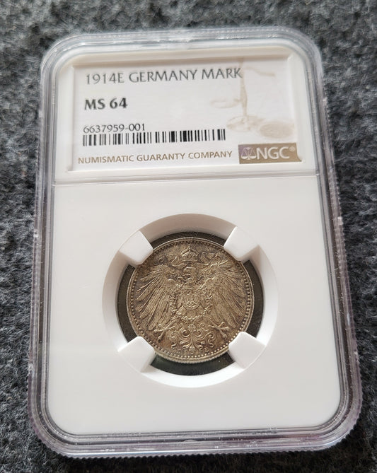 1 Mark Kaiserreich 1914 E NGC zertifiziert MS 64
