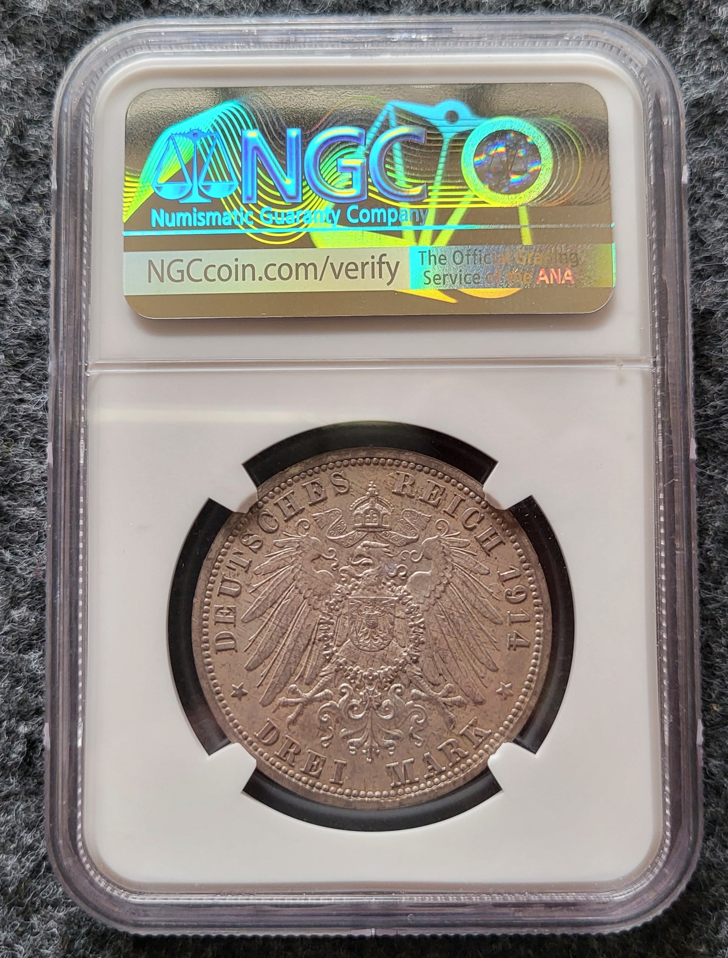 3 Mark Preußen 1914 NGC zertifiziert MS 63