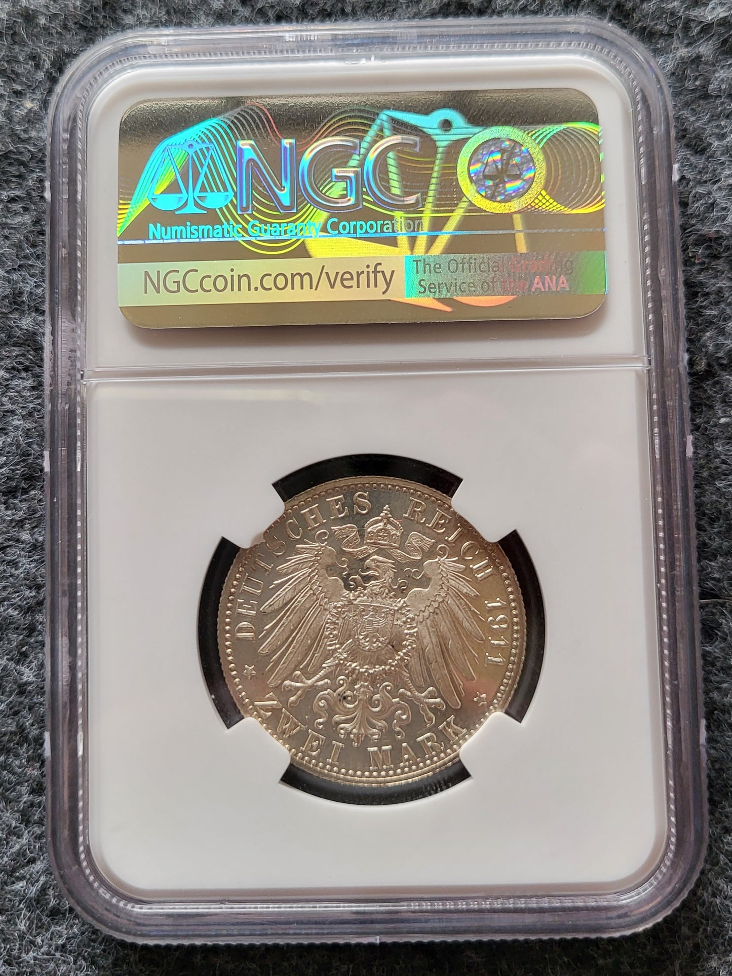 2 Mark Bayern 1911 NGC zertifiziert PF 63 Polierte Platte
