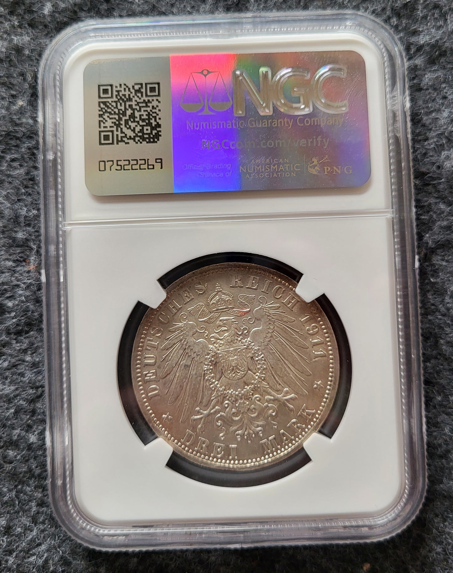 3 Mark Anhalt 1911 NGC zertifiziert MS gereinigt