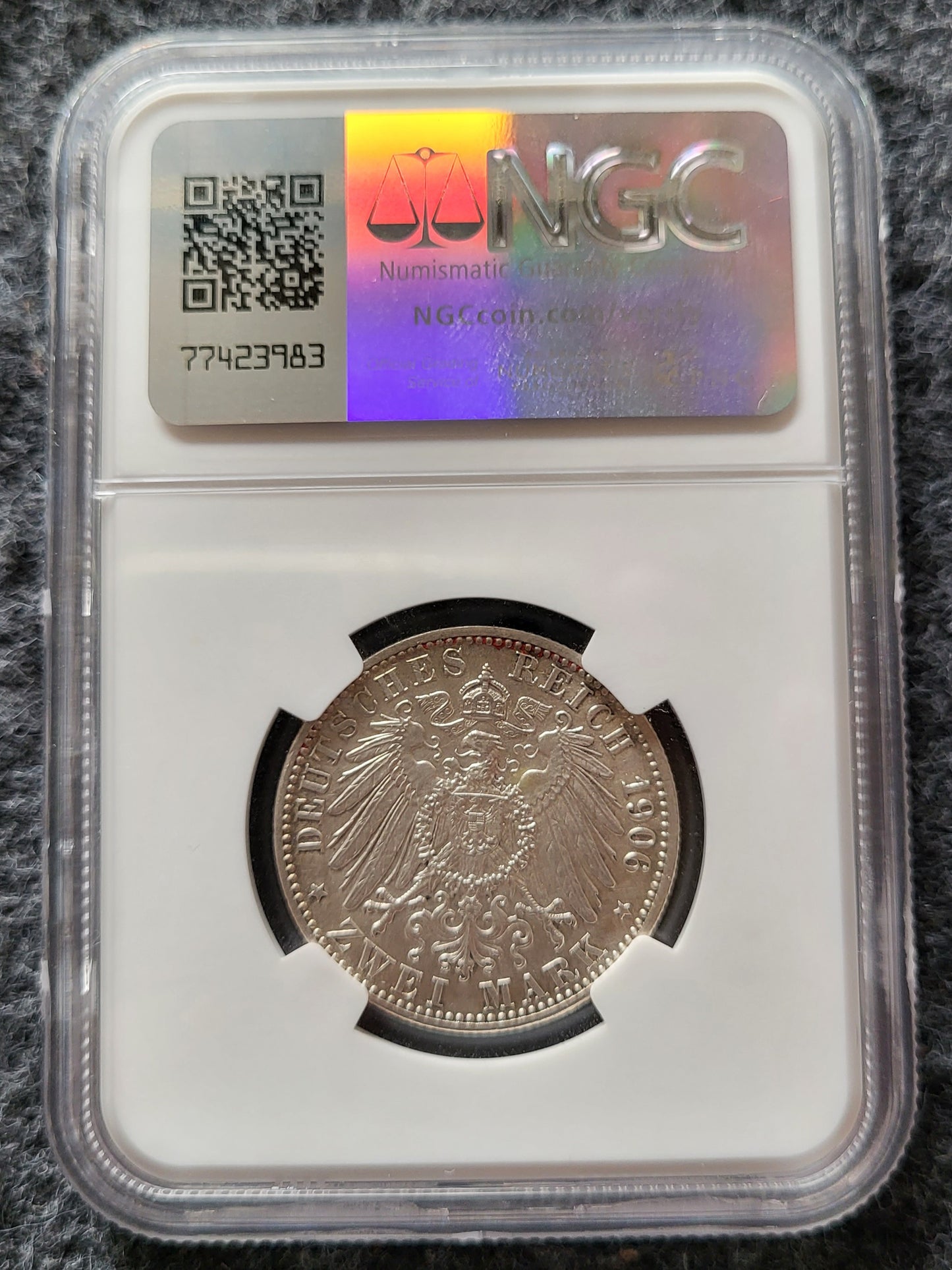 2 Mark Baden 1906 Hochzeit NGC zertifiziert MS gereinigt