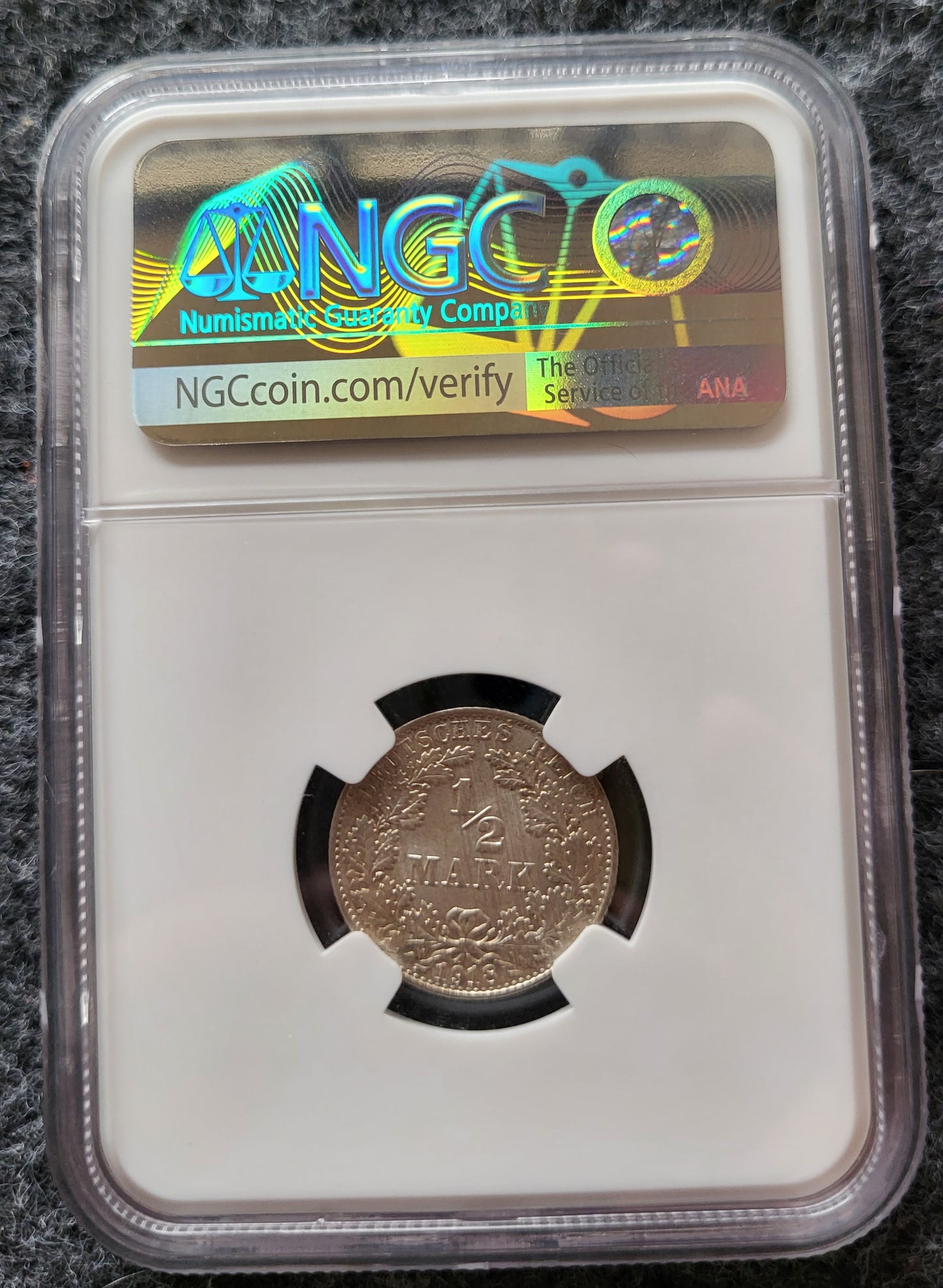 1/2 Mark Kaiserreich 1918E NGC MS 65