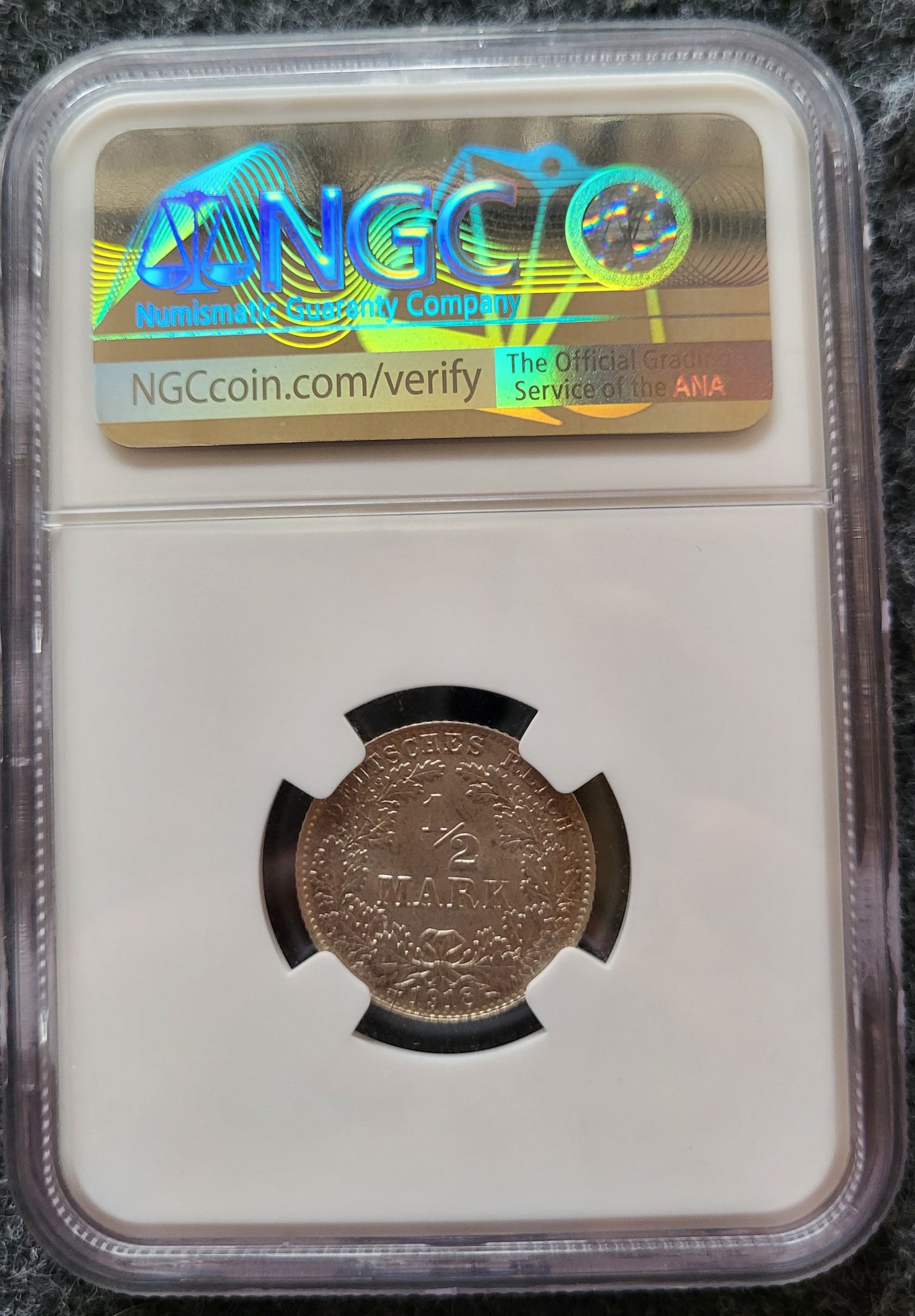 1/2 Mark Kaiserreich 1918E NGC MS 64