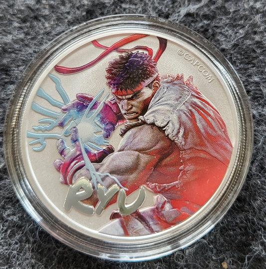 1oz Silber Streetfighter Ryu Coloriert