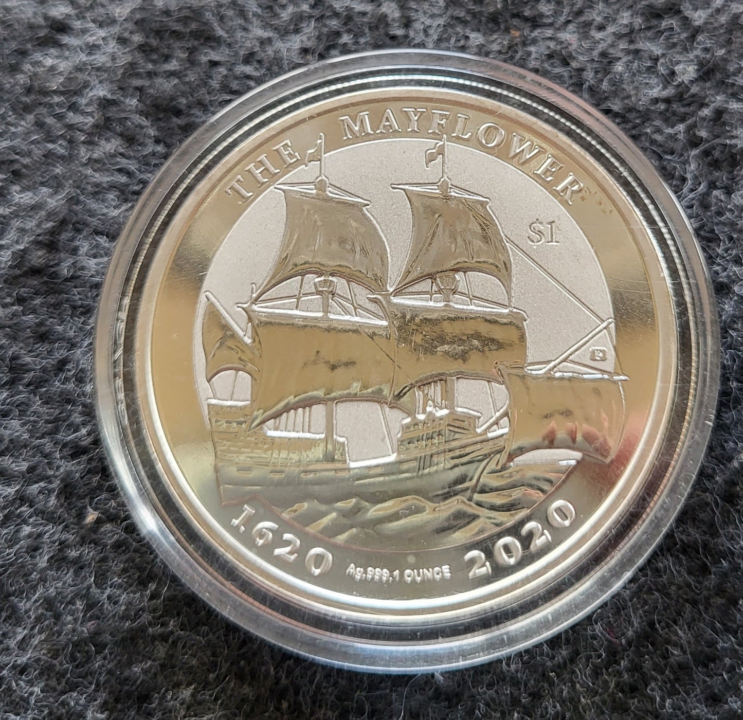 1oz Silber 400 Jahre Mayflower kleine Flecken