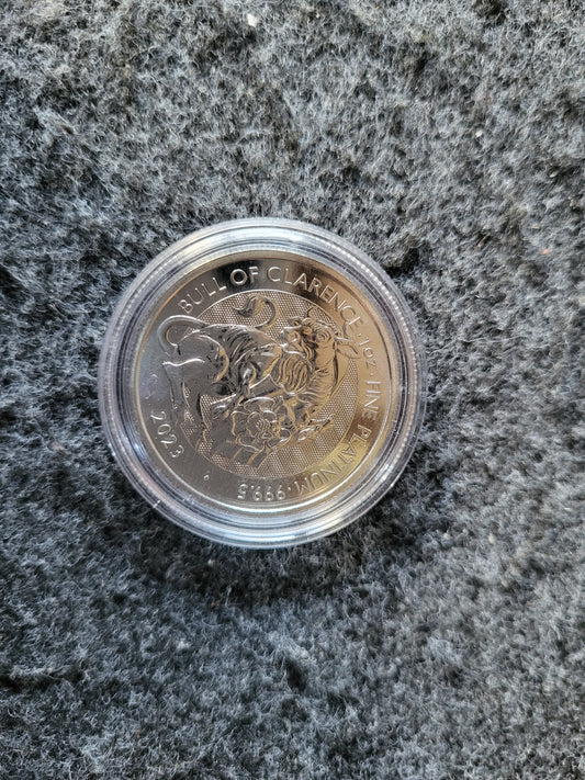 1oz Platin Tudor Beasts Black Bull of Clarence 2023