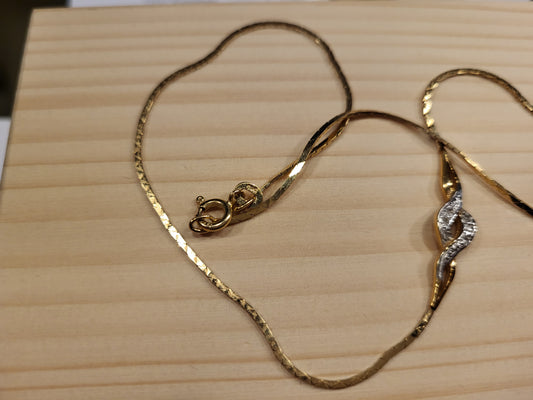 Halskette 4,56g 585er Gelbgold mit Brillianten 38cm lang