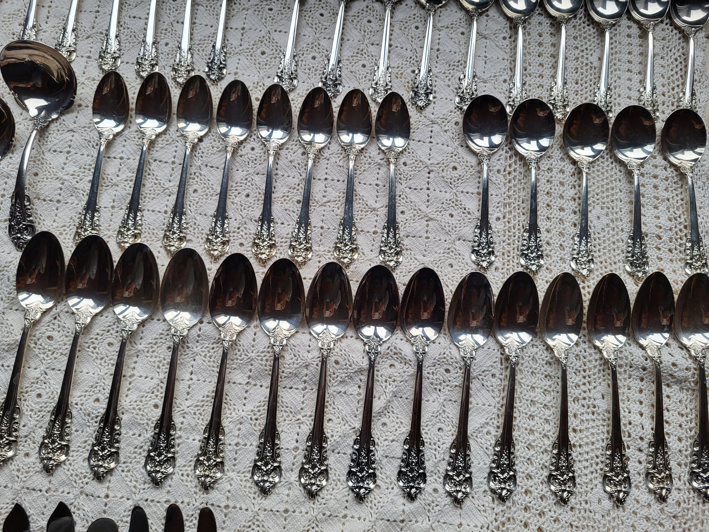 Silber Besteck Grand Baroque Sterling Silber 925 6.700g.  Handarbeit