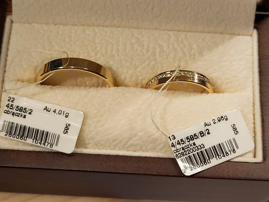 Set Eheringe Neuware 585er Gelbgold mit Brillianten