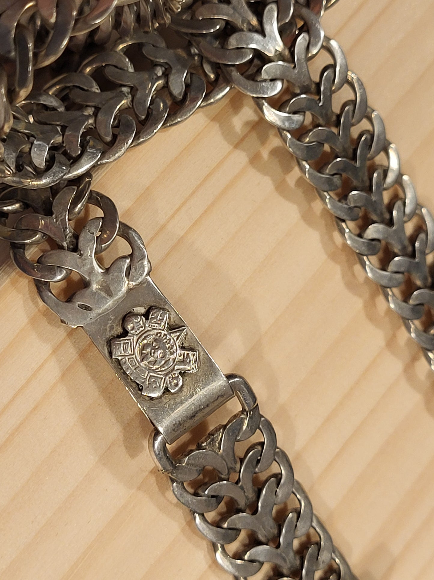 Doppelpanzerkette Handarbeit aus Mexiko Sterling Silber 925 80cm lang, 92g
