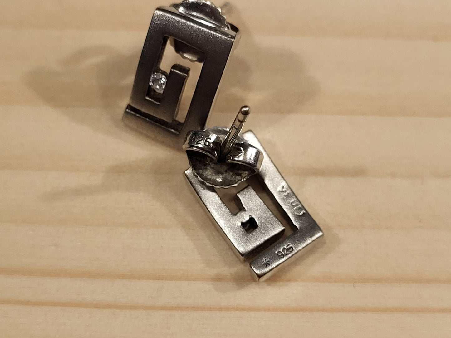 Silber Ohrringe 2,86g 925er Sterling Silber mit Brillianten