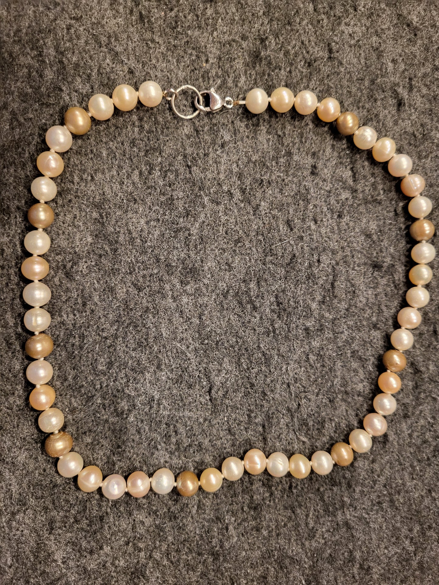 Perlenkette mit natürlichen Perlen 925er Silber Verschluss
