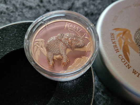 1oz Silber Koala 2022 mit Juwelen Insert