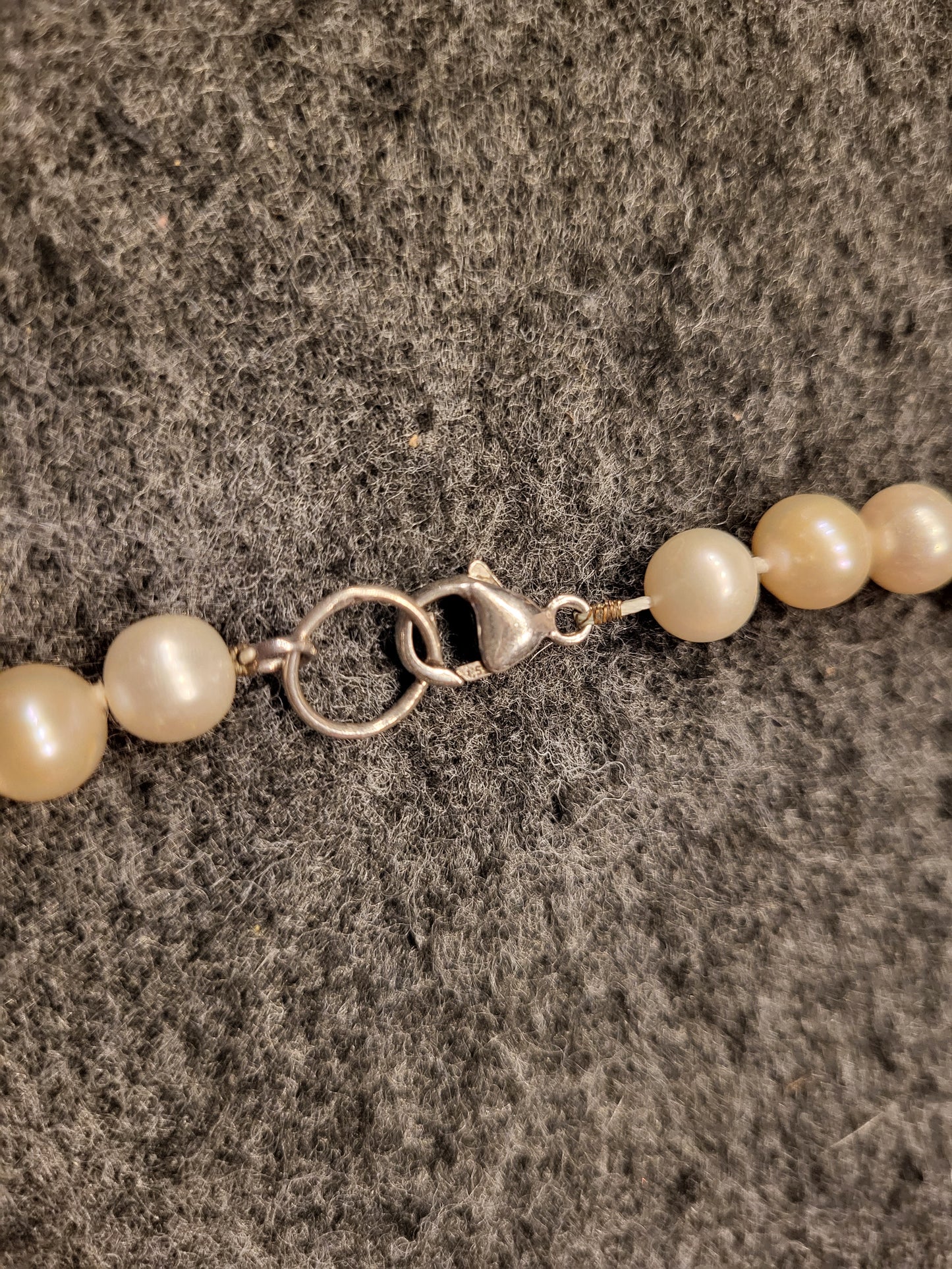 Perlenkette mit natürlichen Perlen 925er Silber Verschluss