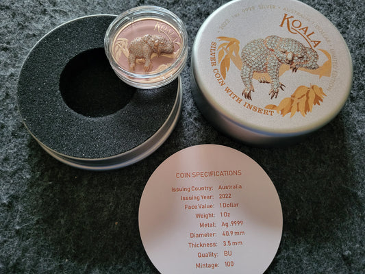 1oz Silber Koala 2022 mit Juwelen Insert