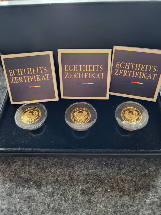 Set 3x 3,53g 585er Goldmünzen Set Fußball WM 2006