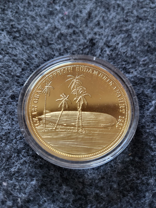 Graf von Zeppelin Medallie 20g 999er Silber, 24kt vergoldet