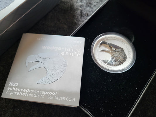 2oz Silber Wedgetailed Eagle 2022 high relief reverse proof