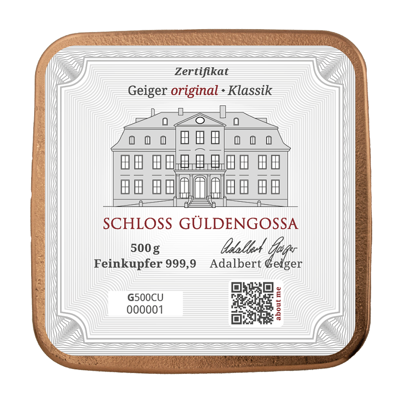 500g Kupferbarren Geiger Edelmetalle Vorbestellung Q4 2026