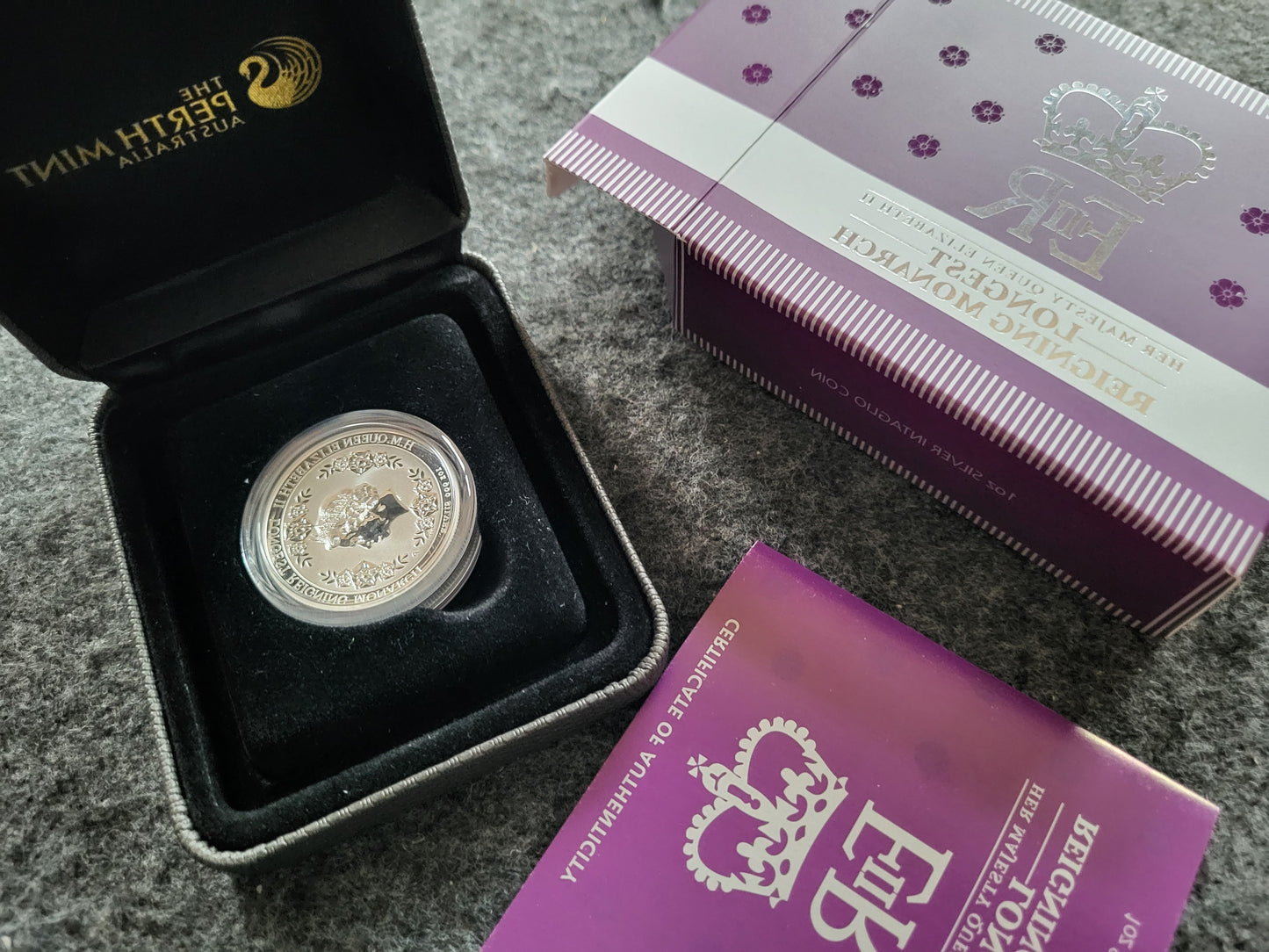 1oz Silber Perth Mint Longest reigning monarch 2015 PP High Relief