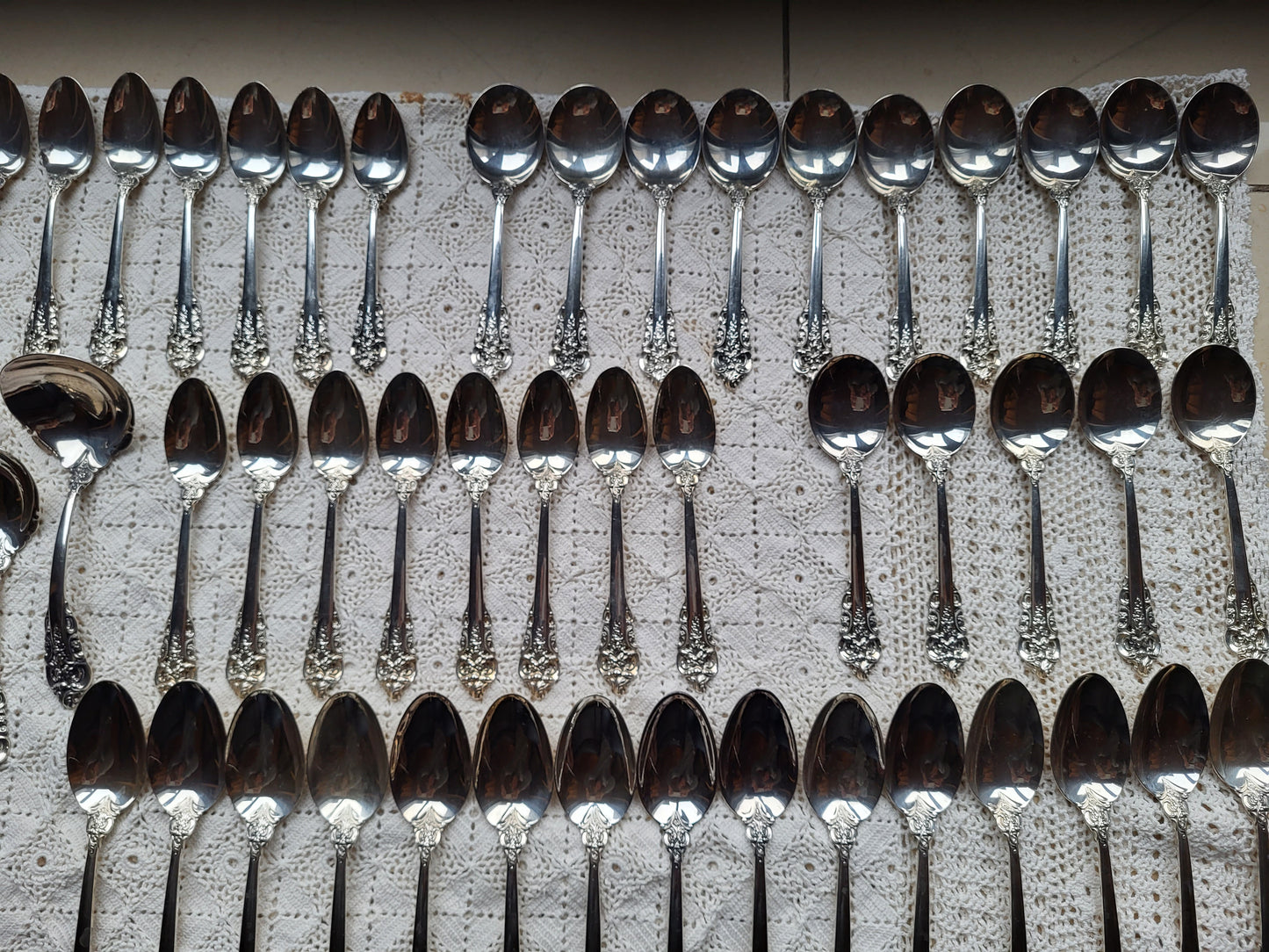 Silber Besteck Grand Baroque Sterling Silber 925 6.700g.  Handarbeit