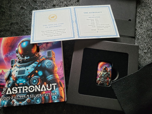 2oz Silber Astronaut Gussbarren