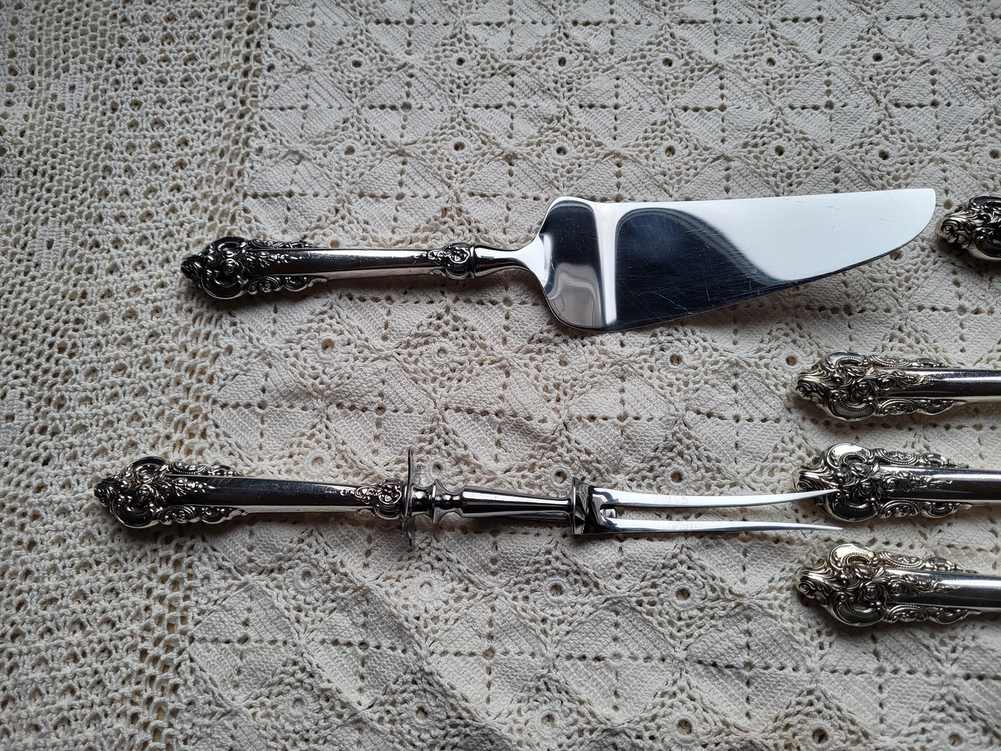Silber Besteck Grand Baroque Sterling Silber 925 6.700g.  Handarbeit
