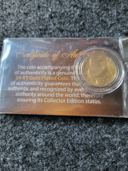 Buffalo Nickel 24kt vergoldet