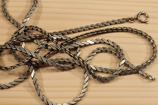 Silberkette Sterling Silber 925 Handarbeit aus Mexiko 90cm lang, 36g schwer