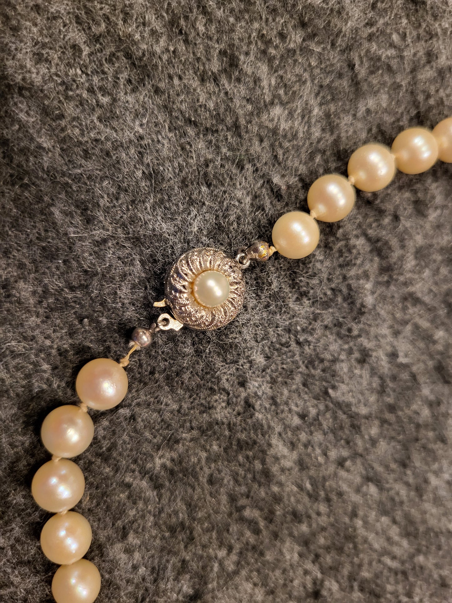 Perlenkette mit natürlichen Perlen 925er Silber Verschluss