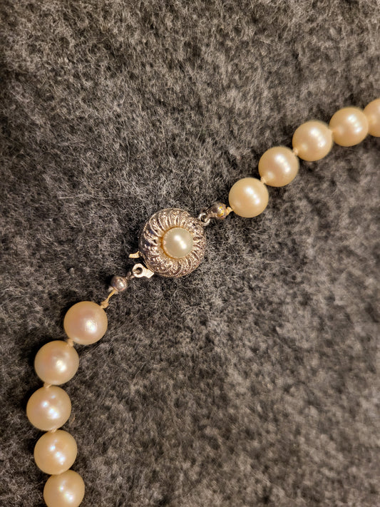 Perlenkette mit natürlichen Perlen 925er Silber Verschluss