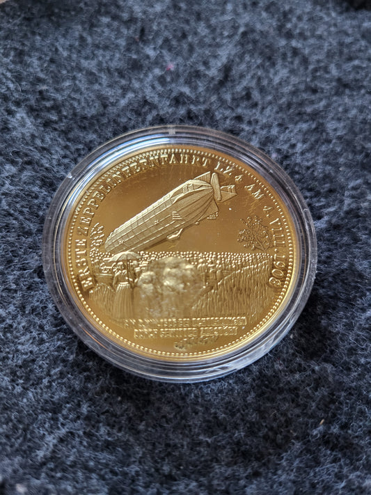 Graf von Zeppelin Medallie 20g 999er Silber, 24kt vergoldet