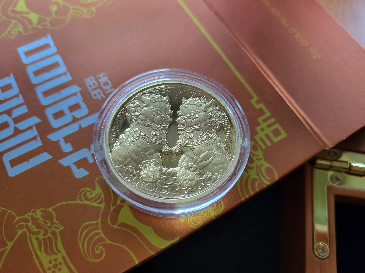 2oz Gold Chinese Myths and Legends Double Pixiu PP High Relief 2020
