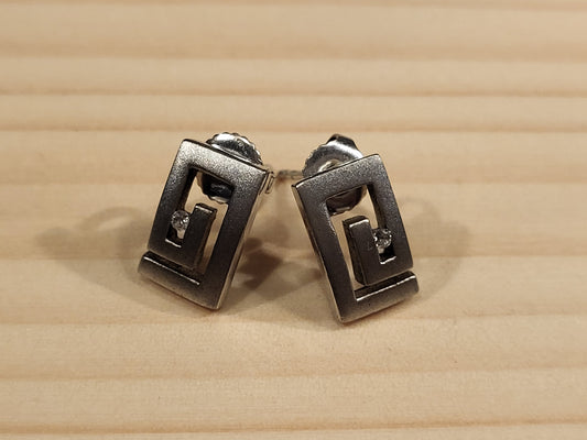 Silber Ohrringe 2,86g 925er Sterling Silber mit Brillianten