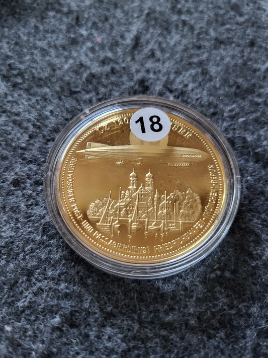 Graf von Zeppelin Medallie 20g 999er Silber, 24kt vergoldet
